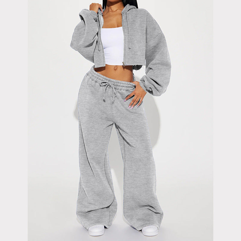 Costum Relax Cardigan Glugă - Pantaloni Oversized -