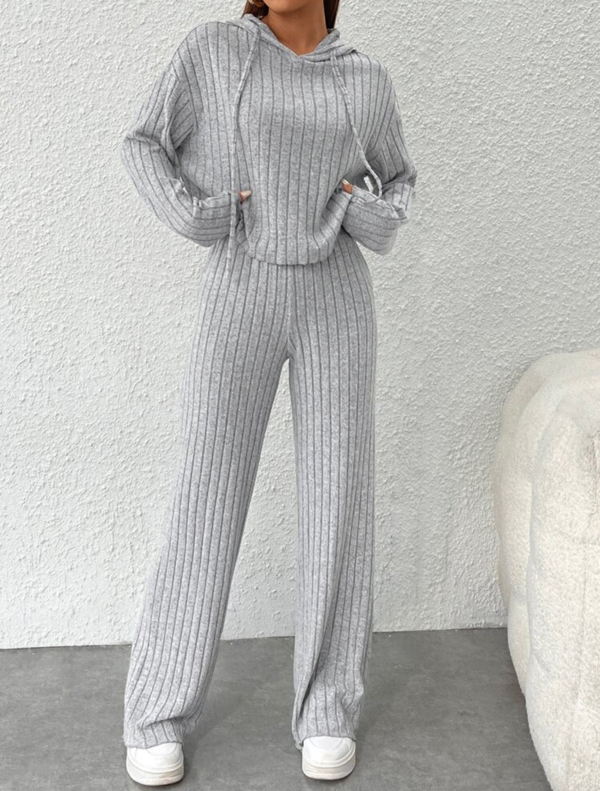 Loose Long Sleeve Trousers Suit -