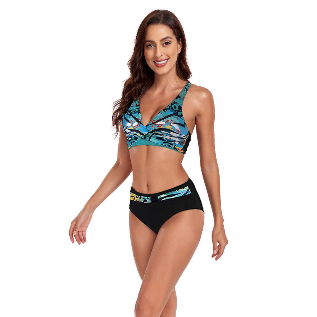 Set Bikini cu Guler Halter -