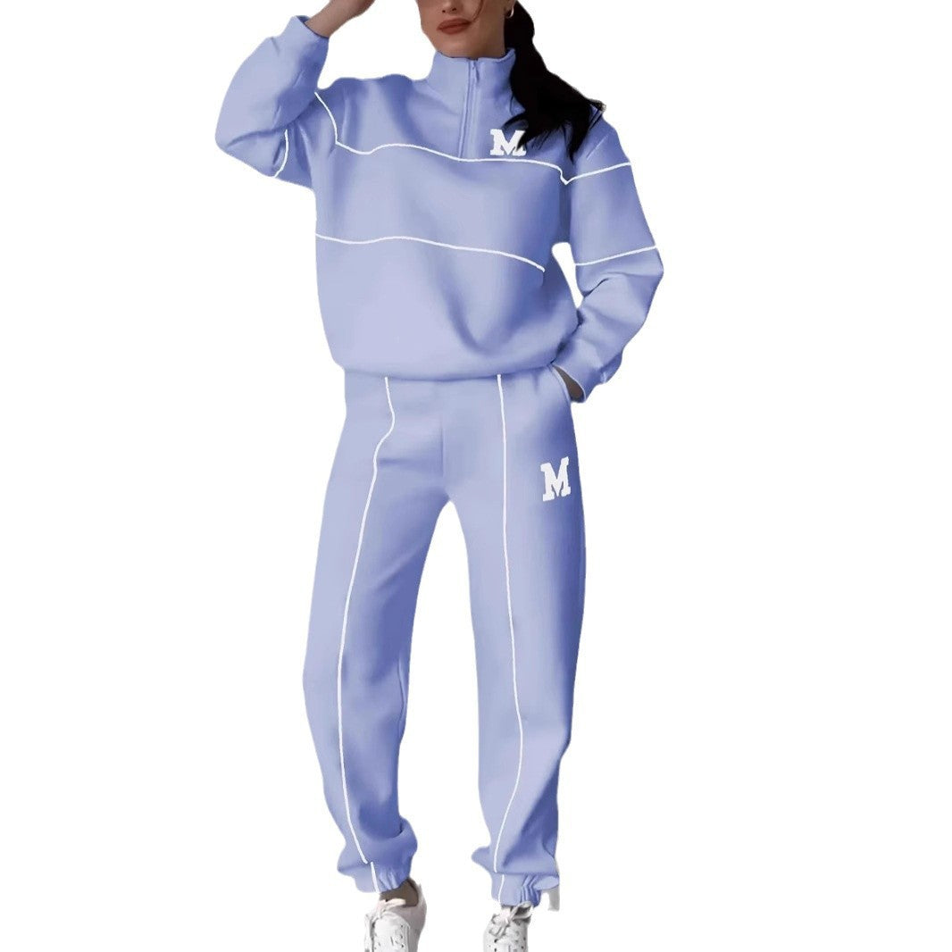 Womens 2 Piece Outfits Lounge Hoodless Pullover Sweatshirt Sweatsuit Sets Sweatshirt Baggy Fashion Sweatpants With Pockets -