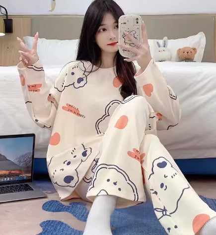 Long Sleeve Autumn Ins Two-piece Homewear Suit -