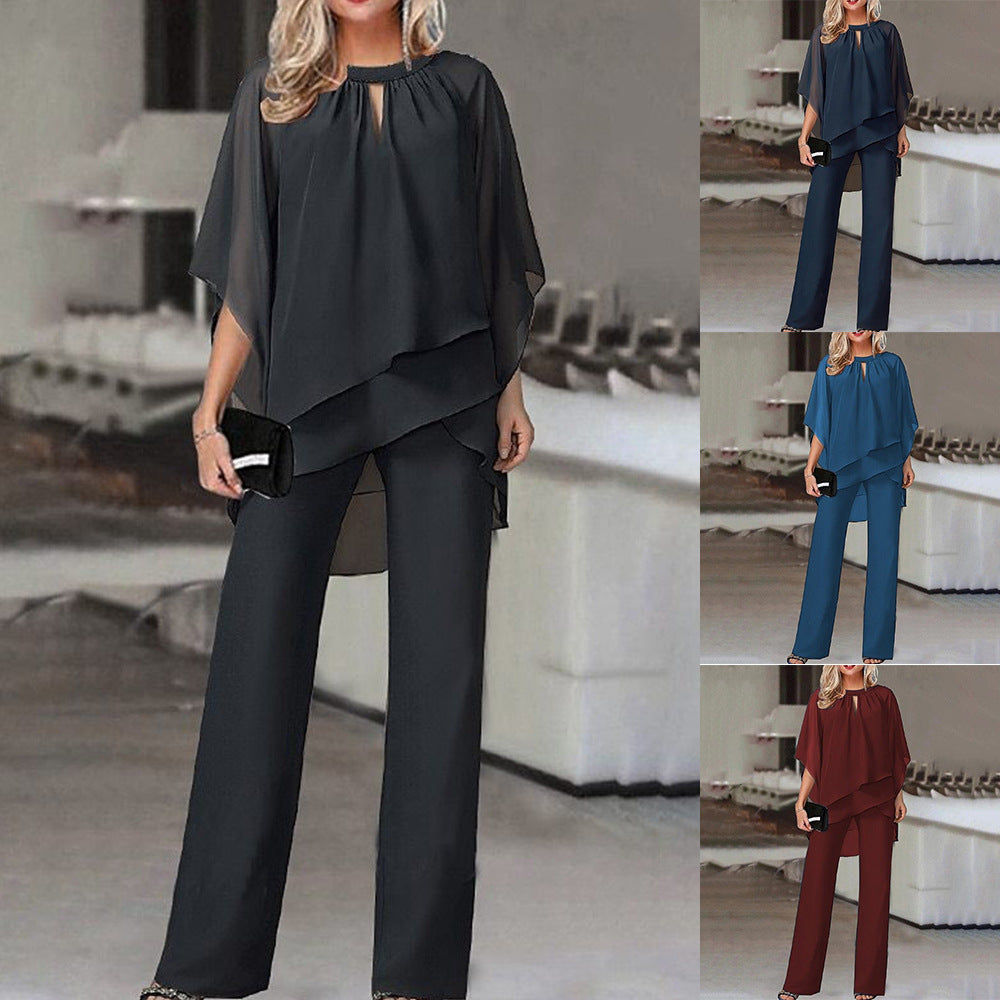 Solid Color Loose One-piece Casual Irregular Suit -