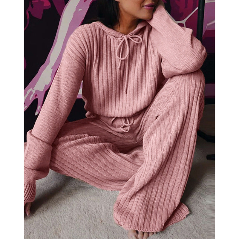 Women's long sleeve loose hooded casual suit -