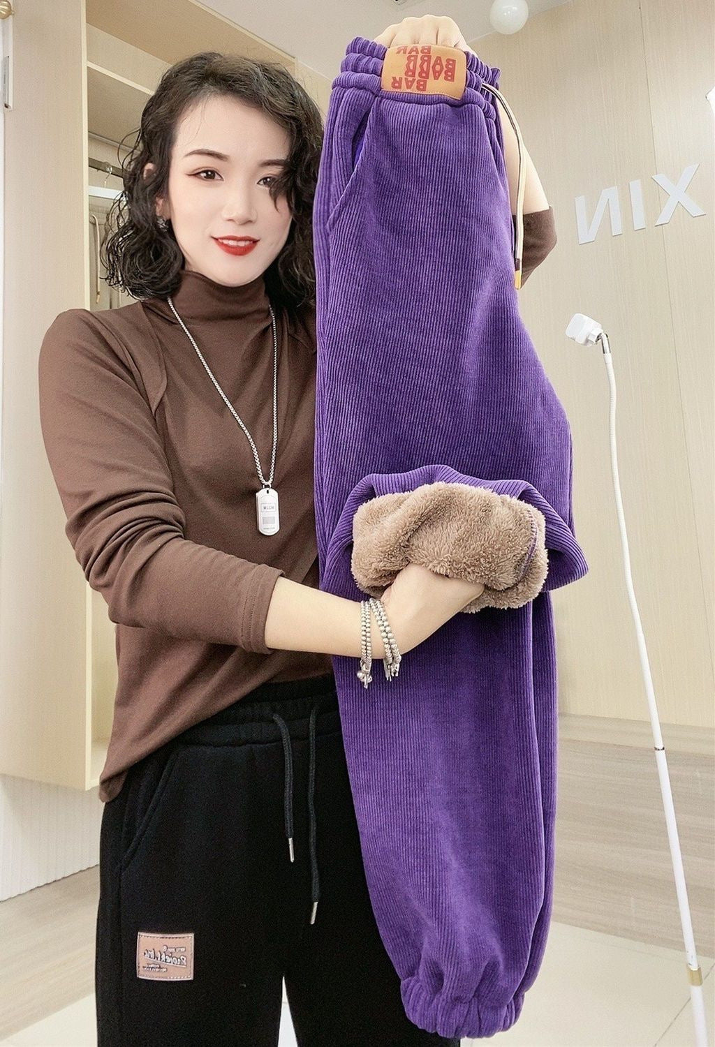 Velvet Sweatpants Lamb Velvet Warm -