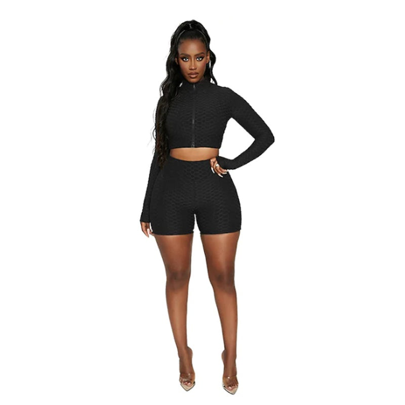 Women's Tracksuit Yoga Fitness Suit Activewear Set Tummy Control Butt Lift Long Sleeve Sport Clothing -