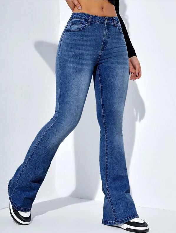 Blugi Evazați Talie Înaltă - Siluetă Slim, Casual -
