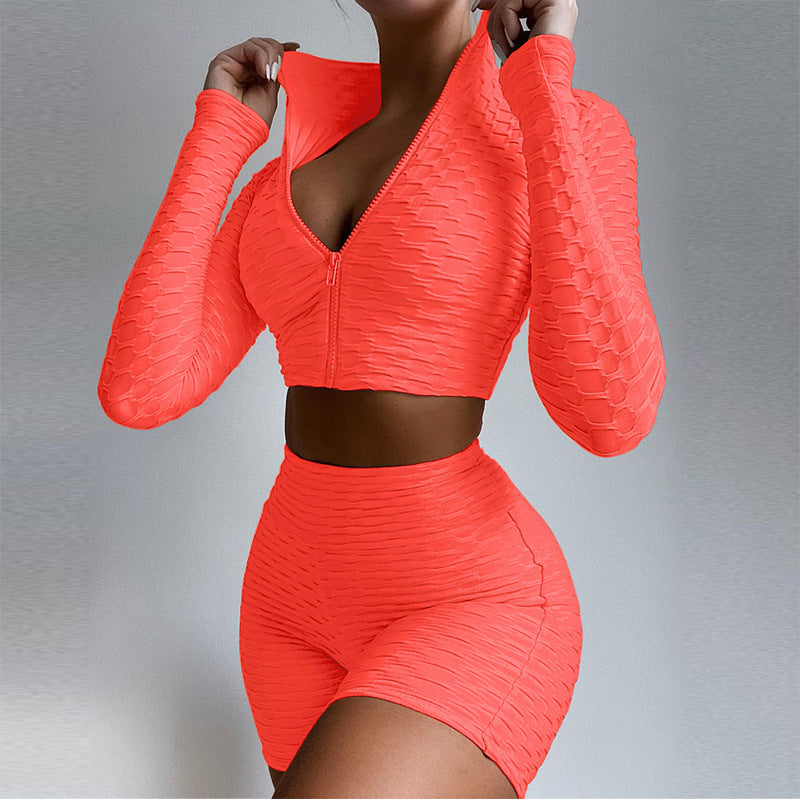 Women's Tracksuit Yoga Fitness Suit Activewear Set Tummy Control Butt Lift Long Sleeve Sport Clothing -