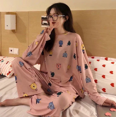 Long Sleeve Autumn Ins Two-piece Homewear Suit -