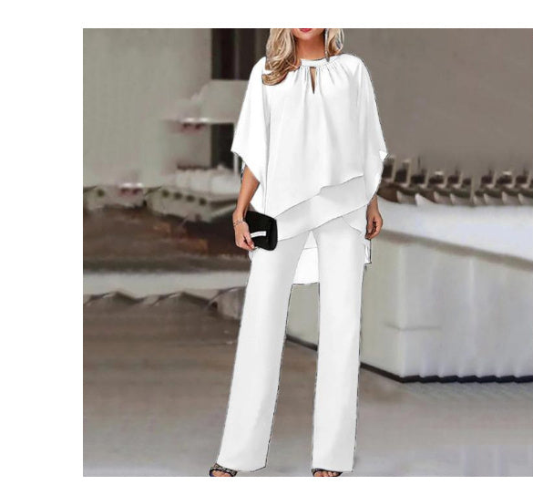 Solid Color Loose One-piece Casual Irregular Suit -