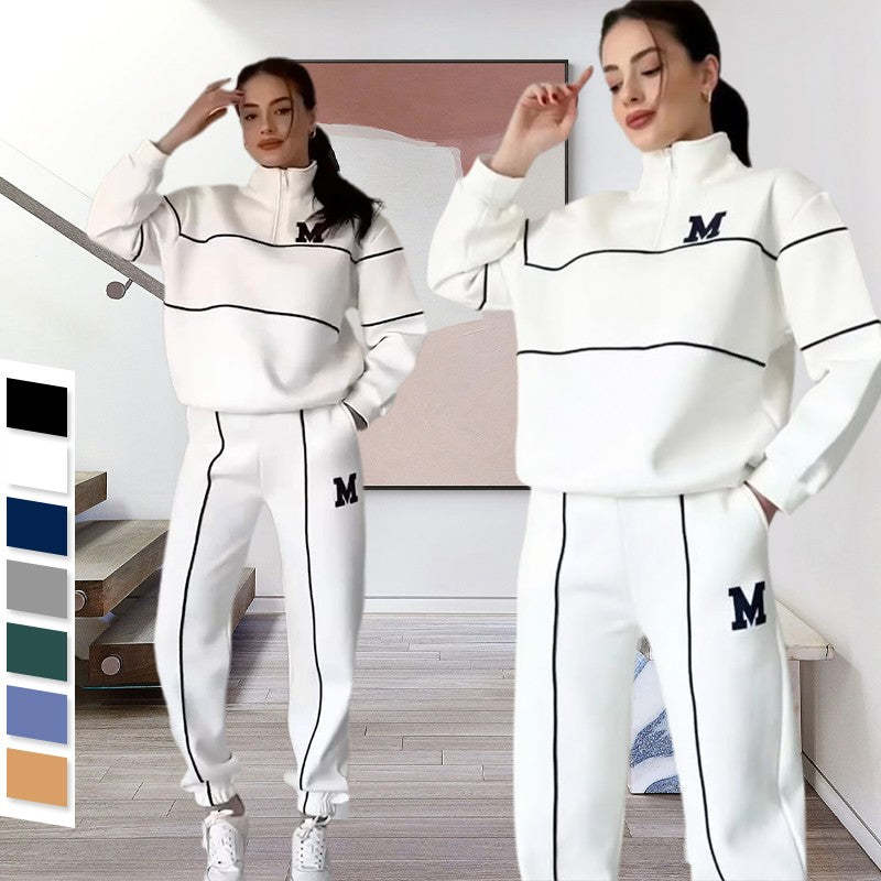 Womens 2 Piece Outfits Lounge Hoodless Pullover Sweatshirt Sweatsuit Sets Sweatshirt Baggy Fashion Sweatpants With Pockets -