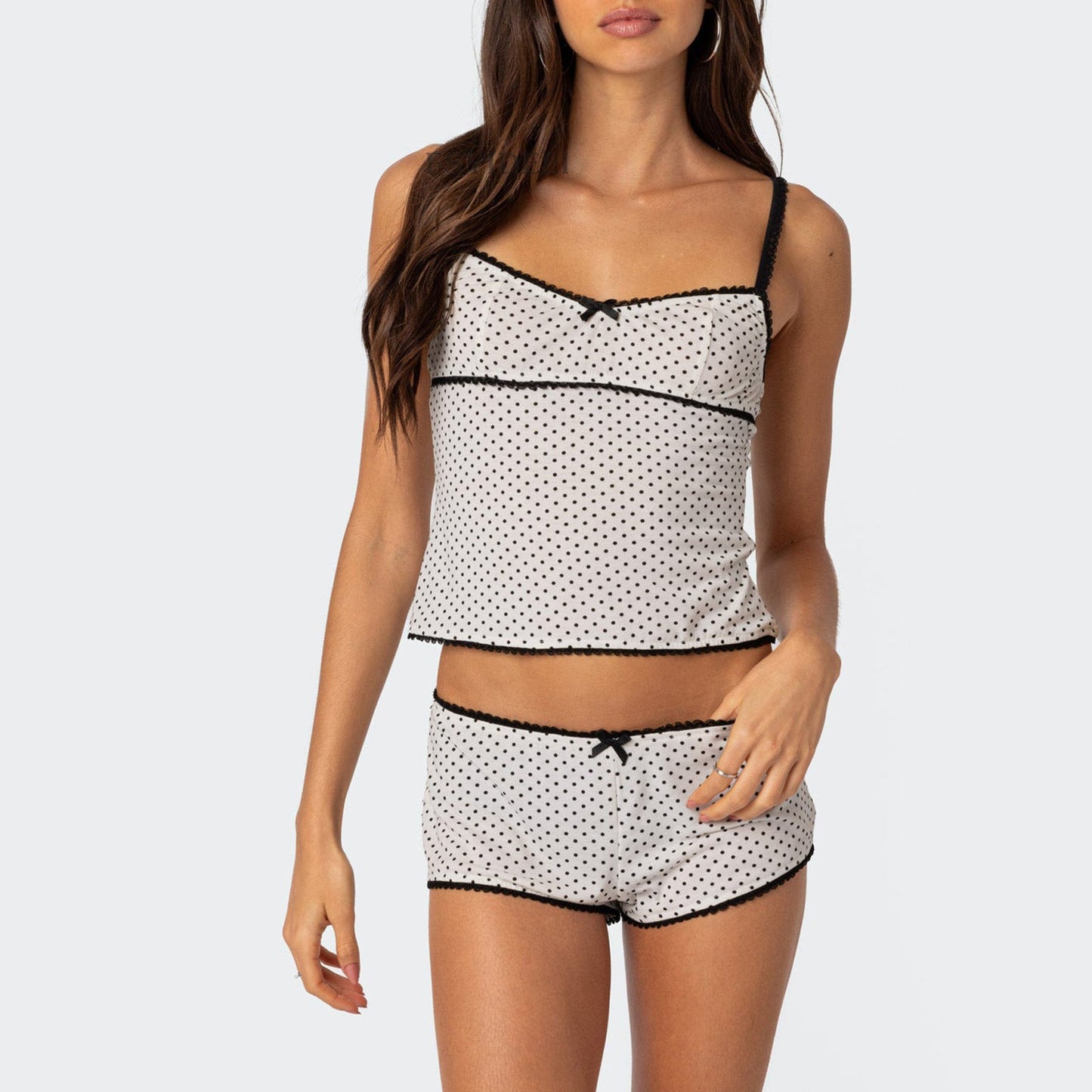 Top Lace Stitching Sexy Shorts Two-piece -