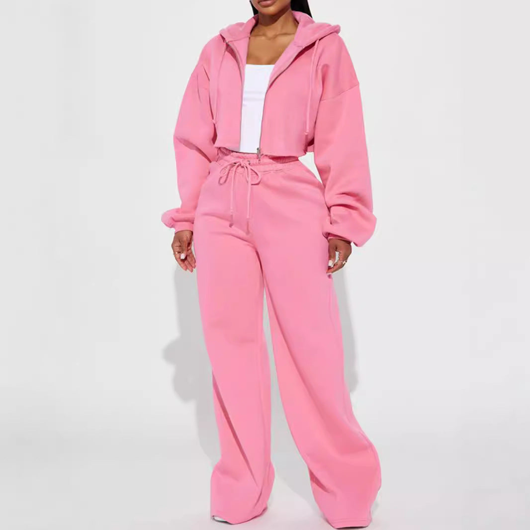 Costum Relax Cardigan Glugă - Pantaloni Oversized -