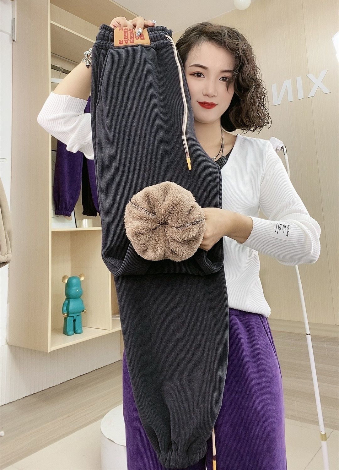 Velvet Sweatpants Lamb Velvet Warm -