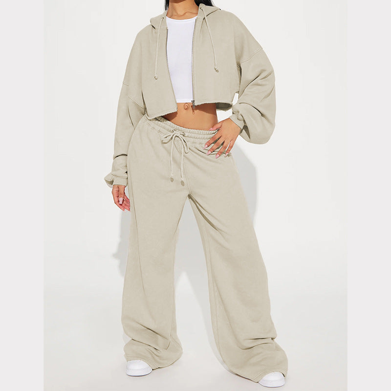 Costum Relax Cardigan Glugă - Pantaloni Oversized -