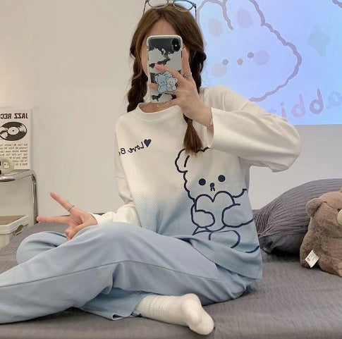 Long Sleeve Autumn Ins Two-piece Homewear Suit -