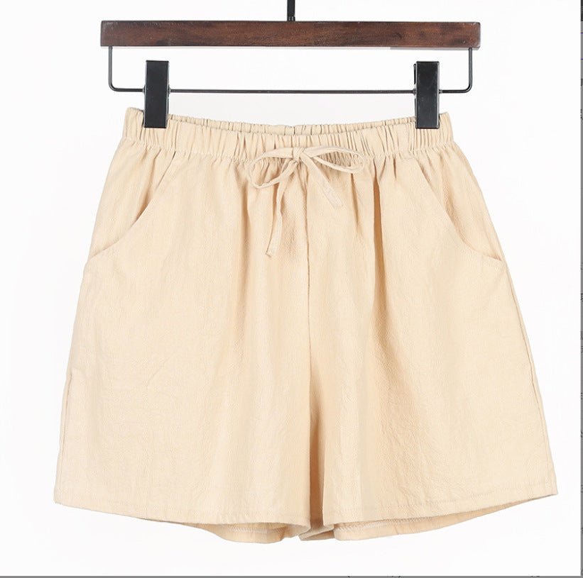Linen Cotton And Linen Large Size Student Sports And Leisure Shorts -
