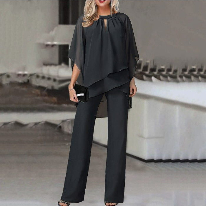 Solid Color Loose One-piece Casual Irregular Suit -