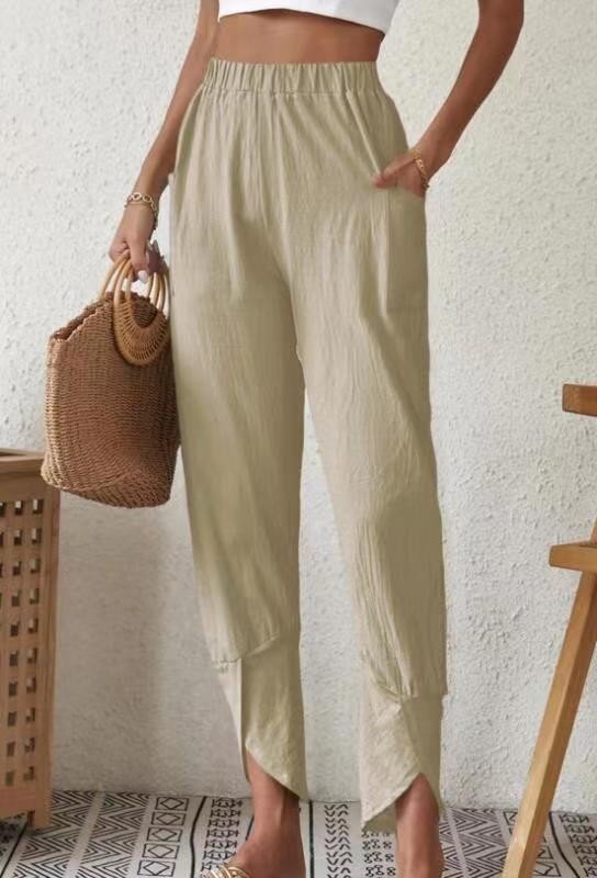 Solid Color Casual Jogger Pants Loose Pockets Diablement Fort Skinny Pants -