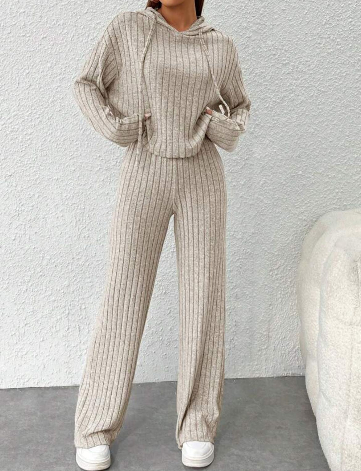 Loose Long Sleeve Trousers Suit -