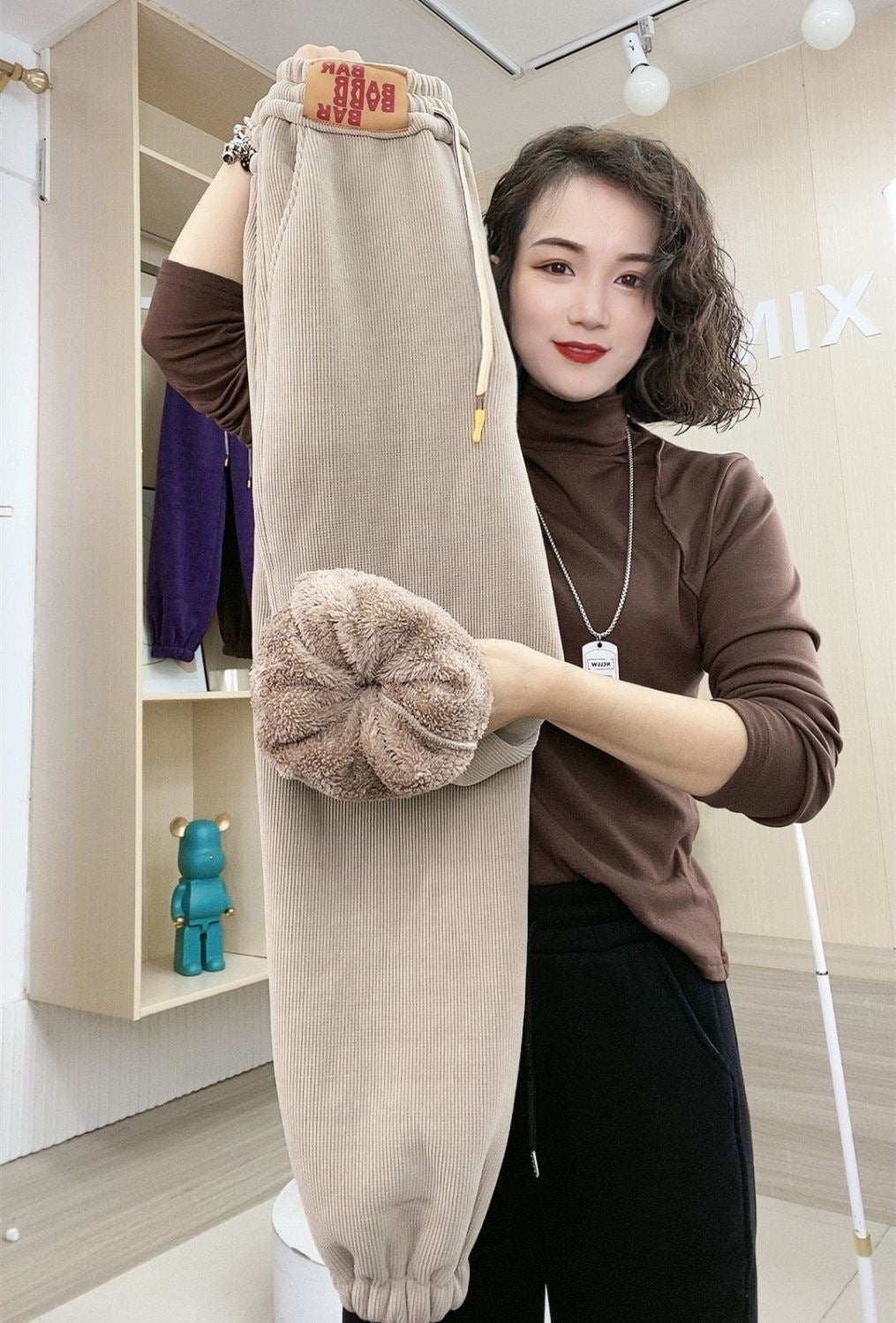 Velvet Sweatpants Lamb Velvet Warm -