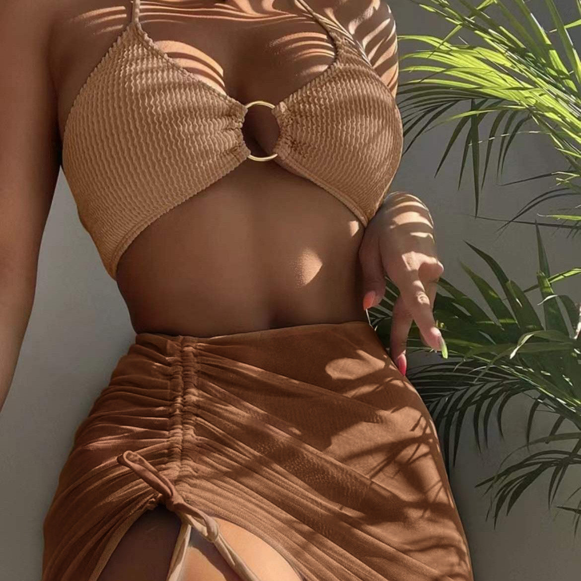 Set Bikini Halter 3 Piese - Personalizat, Plajă, Vară -