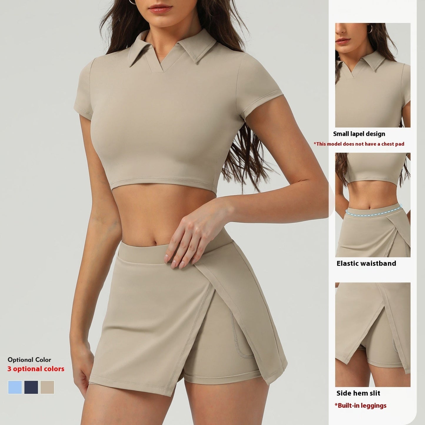 Short-sleeved Shirt Running Anti-emptied Pantskirt Two-piece Suit -