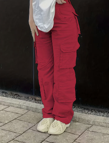 Women's Six-pocket Ins Overalls New Casual Trousers -