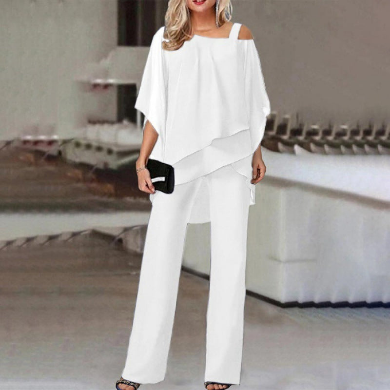 Solid Color Loose One-piece Casual Irregular Suit -