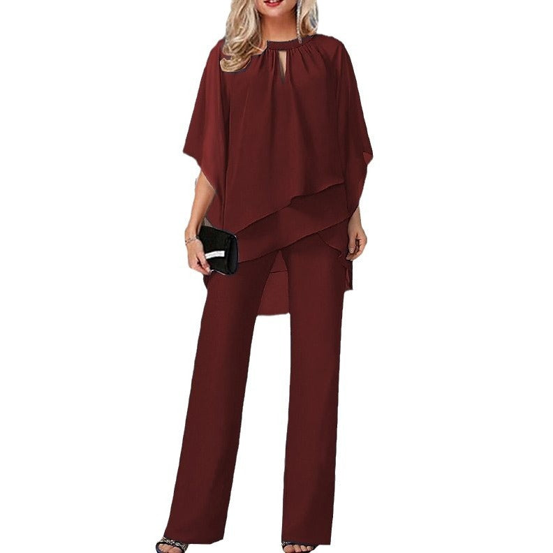 Solid Color Loose One-piece Casual Irregular Suit -