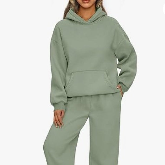 Women's Two-piece Casual Hoodie Sportswear Trousers Suit -