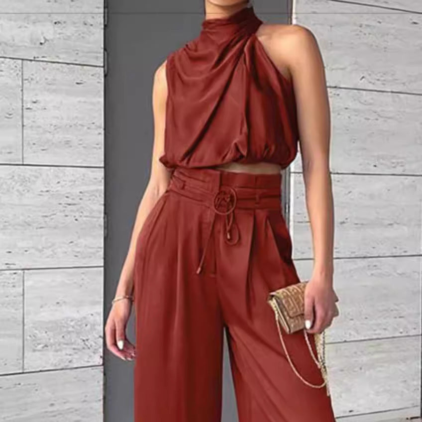 Set Vară 2025: Crop Top & Pantaloni Extra-Largi - De la Plajă la Oraș -