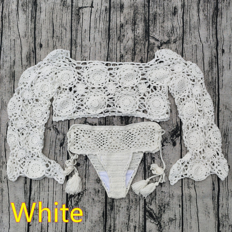 Europe And America Hand Crochet Bikini Set -