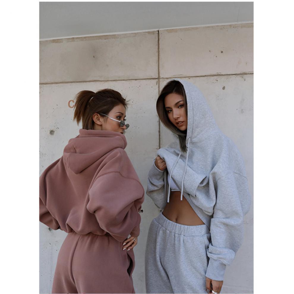 New Style Autumn And Winter Women's New Casual Hoodie Coat Sports Suit -