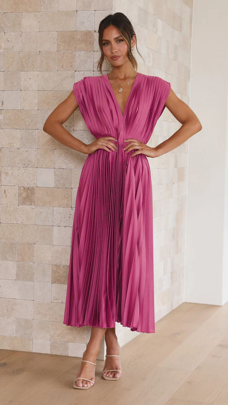 Rochie Vara Pliuri Fluide: Fermoar Decorativ & Silueta Lejeră 2025 -
