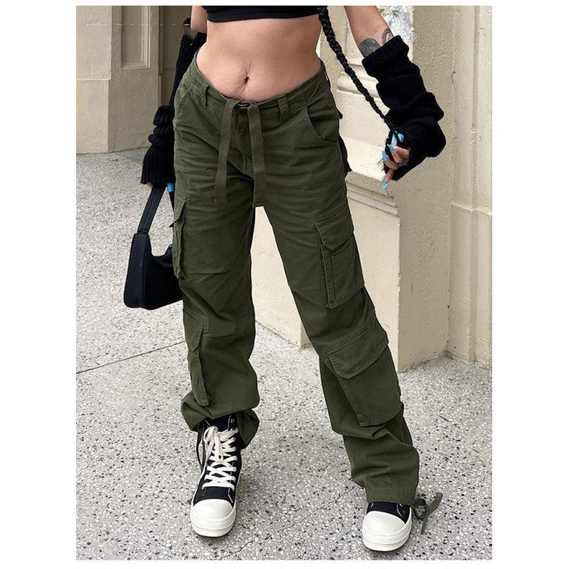 Women's Six-pocket Ins Overalls New Casual Trousers -