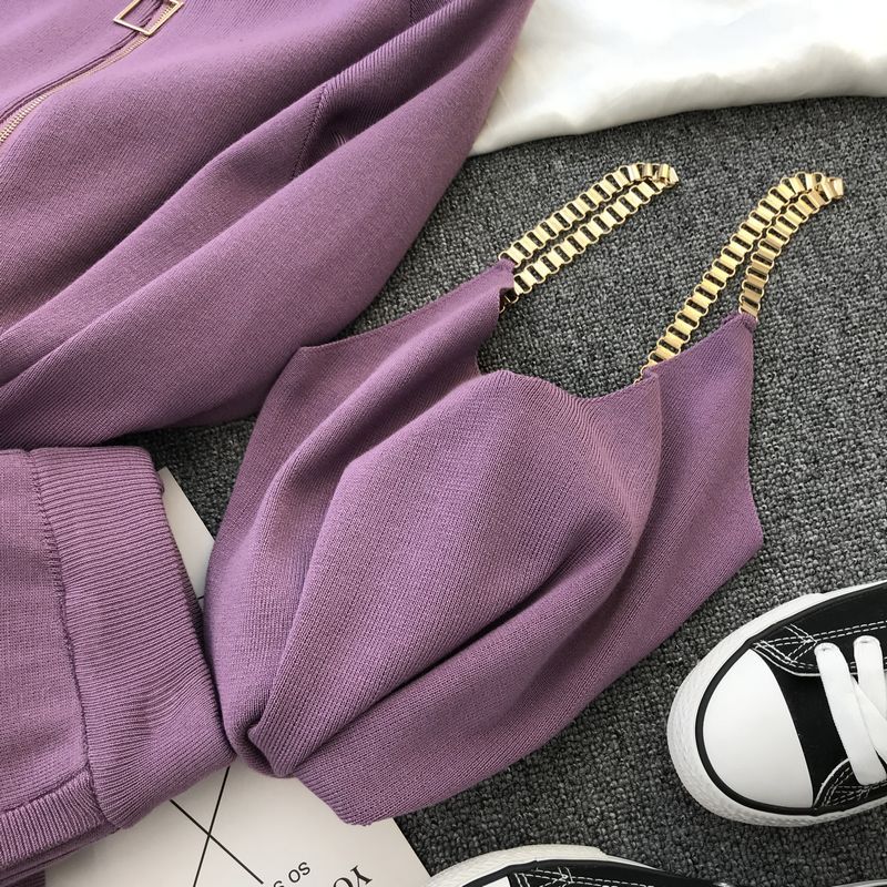 Three-piece knitted vest -