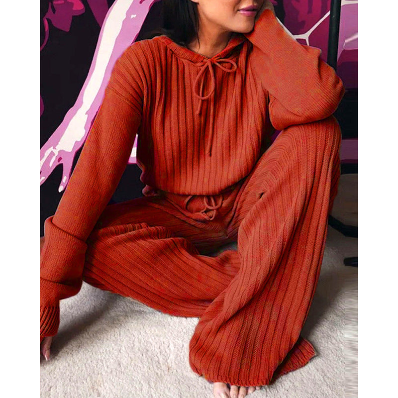 Women's long sleeve loose hooded casual suit -
