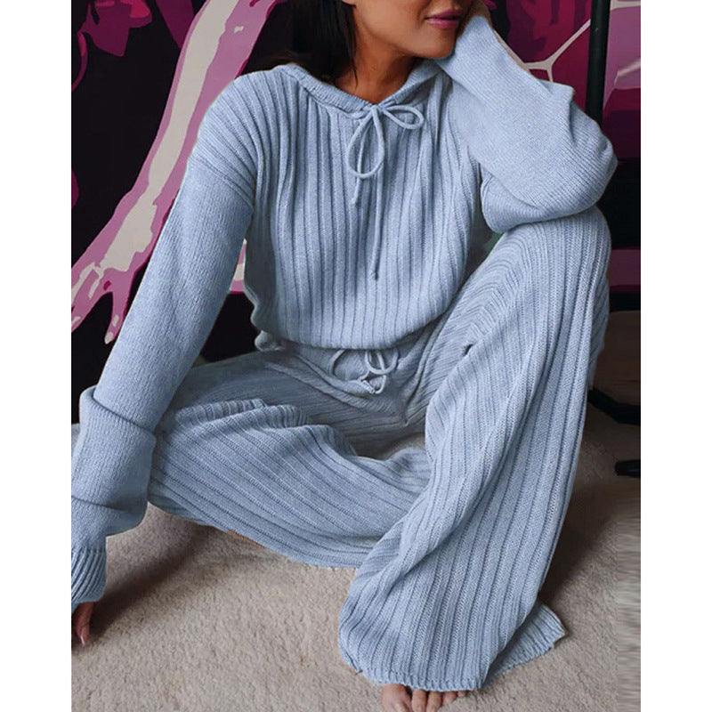 Women's long sleeve loose hooded casual suit -