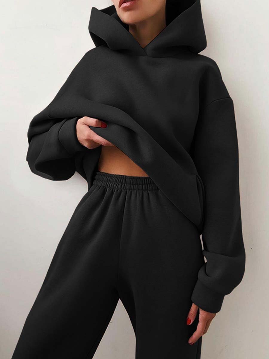 Women's Casual Hooded Sweater Two-piece Suit Clothes Hoodie Tracksuit JOJO Lingerie