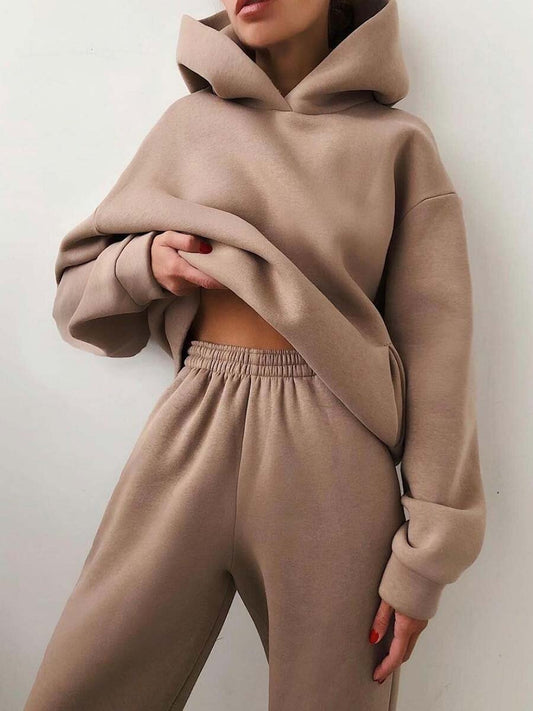 Women's Casual Hooded Sweater Two-piece Suit Clothes Hoodie Tracksuit JOJO Lingerie