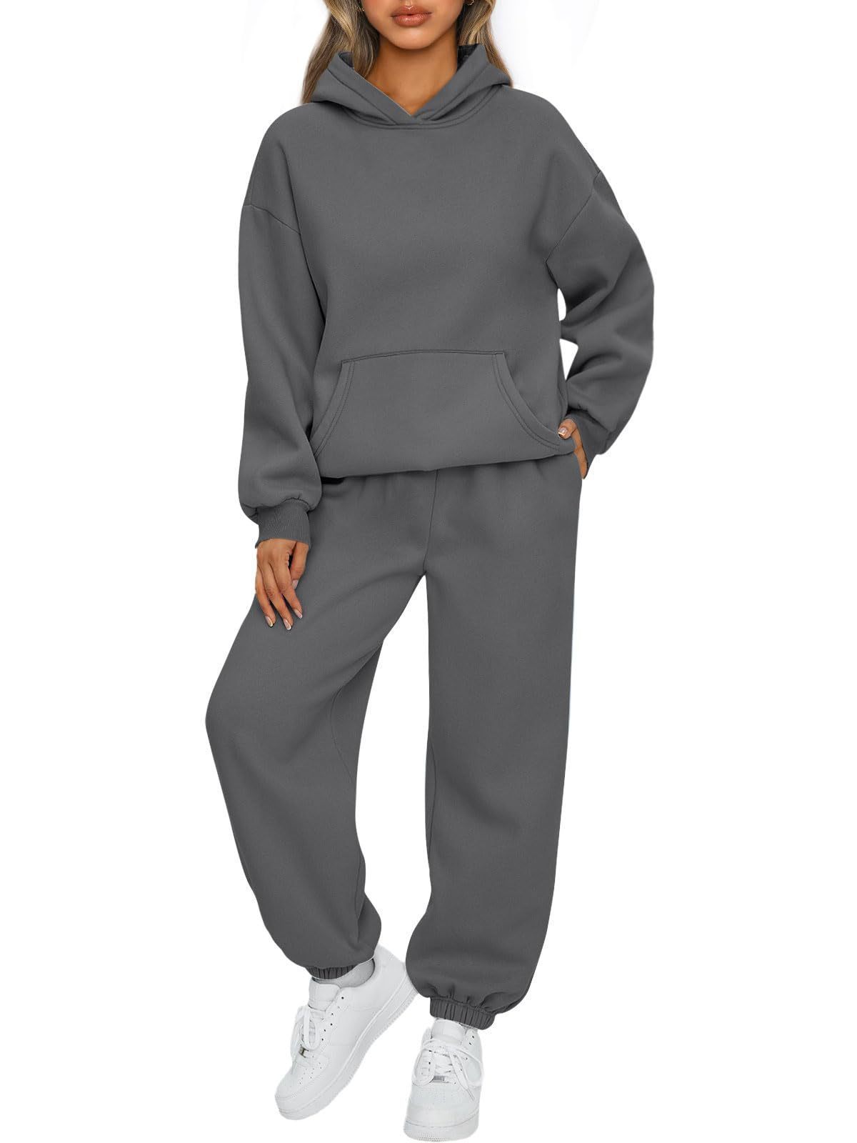 Women's Two-piece Casual Hoodie Sportswear Trousers Suit -