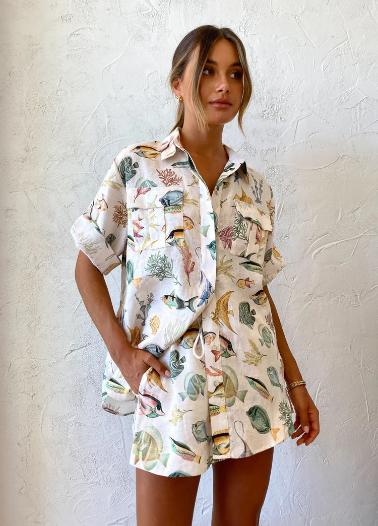 Women's Vacation Style Casual Tether Suit -