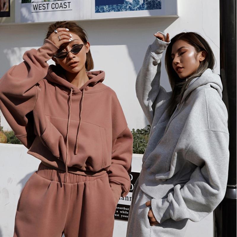 New Style Autumn And Winter Women's New Casual Hoodie Coat Sports Suit -