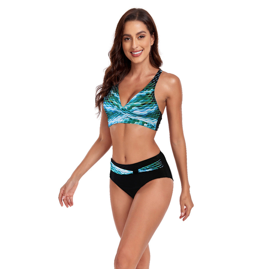 Set Bikini cu Guler Halter -