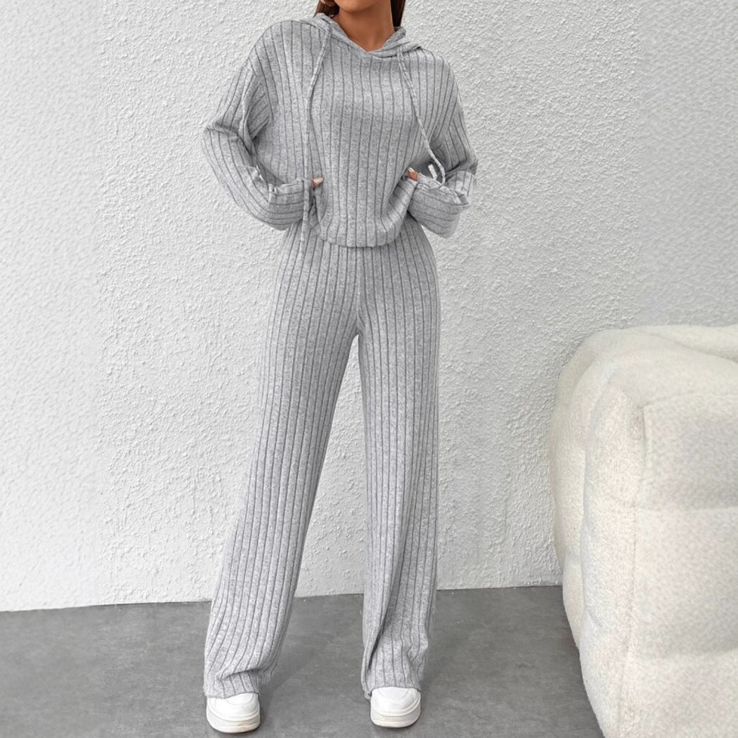 Loose Long Sleeve Trousers Suit -