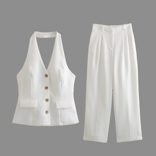 Women's Fashion Backless Halter Suit -