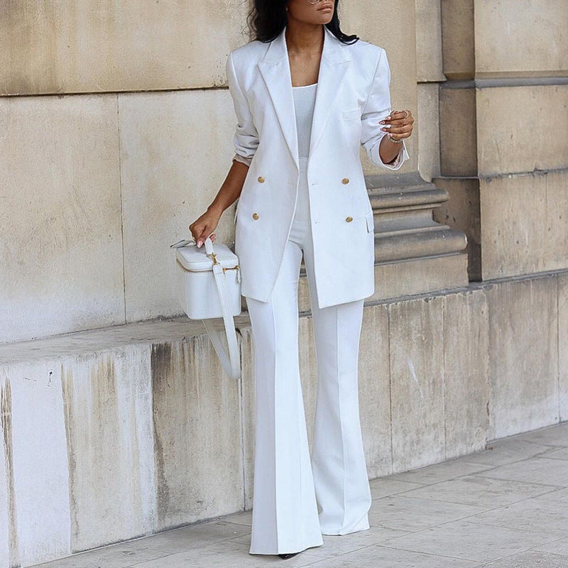 Casual Fashion Suit Wide Leg Pants Two Piece -