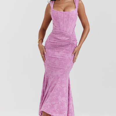 Rochie Bodycon de Party - Umeri Decolțați, Spate Decoltat, Model Ruché -