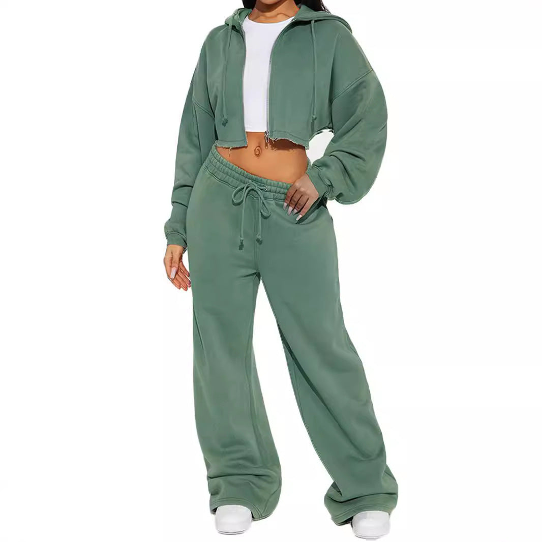 Costum Relax Cardigan Glugă - Pantaloni Oversized -