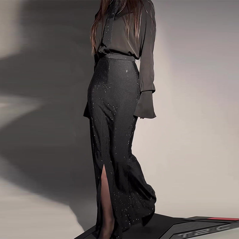 Heavy Industry Hot Diamond Split Wrap Hip Skirt Set -
